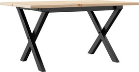 vidaXL Masă de cafea, cadru X, 80x50x40 cm, lemn masiv pin și Oţel