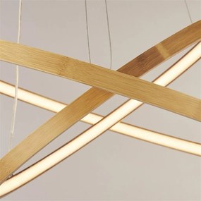 Lustra moderna cu 2 inele LED din bambus X Eternity