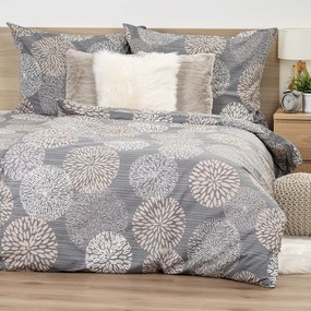 Lenjerie de pat din bumbac 4Home Grey Petals, 140 x 200 cm, 70 x 90 cm