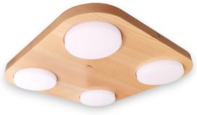Plafoniera LED rustica fabricata manual din lemn OKIO 4L