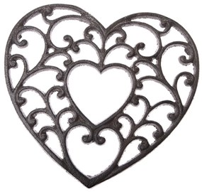 Covoraș din fontă Heart, negru