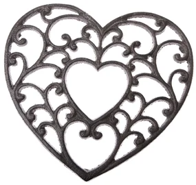 Covoraș din fontă Heart, negru