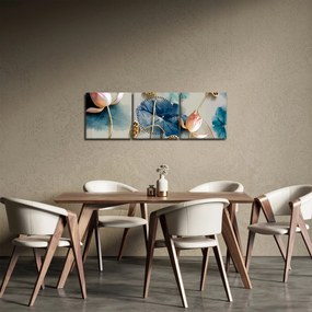 Tablou cu flori (cu ceas) (90x30 cm)