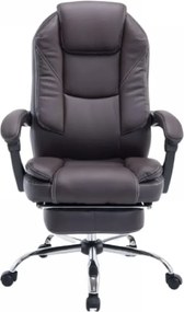 RESIGILAT- Scaun directorial cu suport picioare, SIB 2272, Piele ecologica, Maro Închis