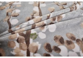 Lenjerie de pat gri din micropluș/cocolino pentru pat de o persoană 140x200 cm Branches – My House