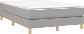 vidaXL Pat box spring cu saltea, gri deschis, 120x190 cm, textil