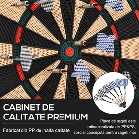 HOMCOM Țintă Electronică Darts, 6 Săgeți, Panou Scor Digital, 44x39.5x2.2cm, Negru, pentru Divertisment Acasă | Aosom Romania