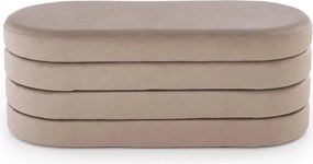 Bancheta CALPI, stofa catifelata bej, 110x46x42 cm