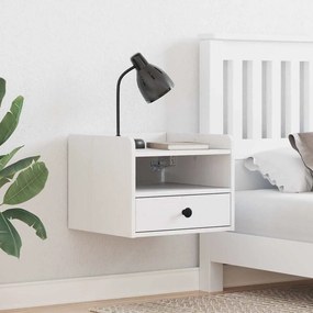vidaXL Mese de noptieră 2 pcs Alb 38 x 36 x 29.5 cm Lemn de brad solid