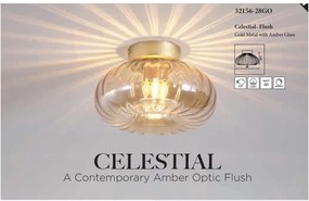 Plafoniera metal auriu sticla chihlimbar Celestial