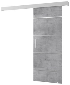 Uși culisante 90 cm Sharlene IV (beton + alb mat + argintiu). 1043739