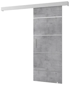 Uși culisante 90 cm Sharlene IV (beton + alb mat + argintiu). 1043739