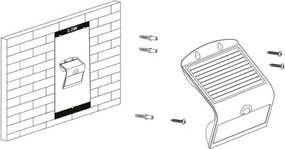Eglo 98757 LAMOZZO - Lampă solară LED cu senzor, 3,2 W, 3,7 V, 2000 mAh, IP54