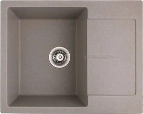 Chiuveta compozit Inter Ceramic finisaj granit nisip 62x50 cm cu picurator