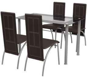 242914 vidaXL Set mobilier de bucătărie, 5 piese, maro
