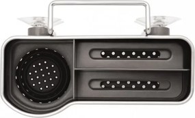 Organizator pentru chiuveta Simplehuman KT1116, 14,3 x 19,4 x 19,5 cm, Otel inoxidabil, Inox/Gri