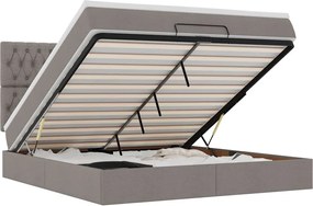 vidaXL Cadru de pat otoman cu saltea Taupe 180x200cm Material