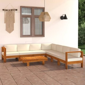 vidaXL Set fotoliu de grădină cu 8 piese și perne, 100x60 cm, lemn de salcâm