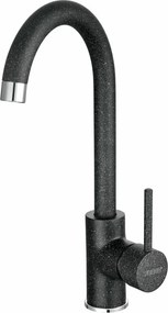 Baterie bucatarie negru mat Ferro Freya pipa curbata