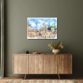 Tablou pe sticlă - Biserica Santa Maria di Loreto, Roma, Italia (70x50 cm)