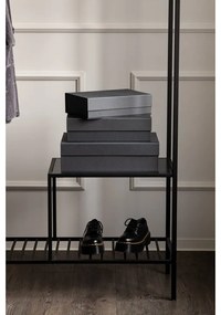 Cutii de depozitare gri-închis 3 buc. din carton cu capac, decorative 42,5x29,5x13 cm Kian Paper Laminate – Bigso