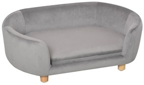 PawHut Cușcă pentru Câini de Interior, Canapea pentru Pisici sau Câini de Talie Mică, 86x55x33 cm, Gri Deschis | Aosom Romania