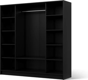 Dulap Lunara Hinged – cu oglindă – 200x51x200 cm – Negru – Lunara 200 Hinged Dulap – Varianta 1