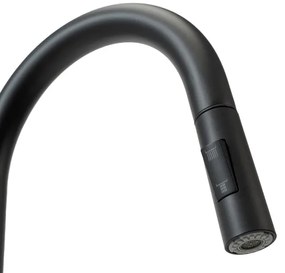 REA-B9147 - Baterie pentru chiuvetă FRESH cu duș extractabil, 39,5 cm, negru mat