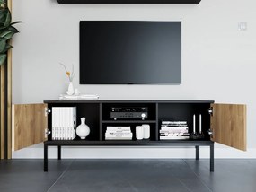 Suport TV LANZZI 120x40 cm, negru/stejar artisan