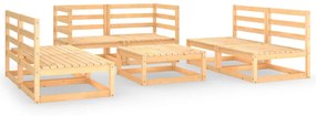 3075414 vidaXL Set mobilier de grădină, 7 piese, lemn masiv de pin