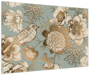 Tablou - Flori aurii (90x60 cm)