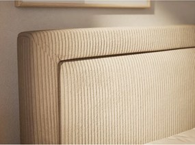 Pat boxspring bej cu spațiu de depozitare 180x200 cm Fresco – Maison de Rêve