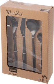 Tacâmuri negre din oțel inoxidabil 24 buc. – Orion