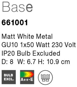 Aplica perete moderna cu spot Base alba NVL-661001