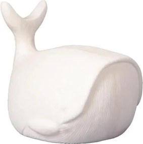 Lampă de masă din rășină și pulbere de piatră albă, formă de balenă, finisaj mat, 23,5×28×20 cm, „Moon Whale"
