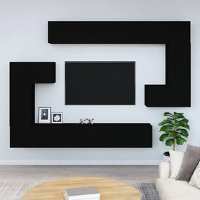 3114591 vidaXL Dulap TV montat pe perete, negru, lemn prelucrat
