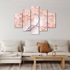 Tablou florilor de pom din coral - abstract (150x105 cm)