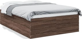 vidaXL Cadru de pat, stejar maro, 120x200 cm, lemn prelucrat
