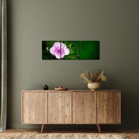 Tablou cu floare roz (cu ceas) (90x30 cm)