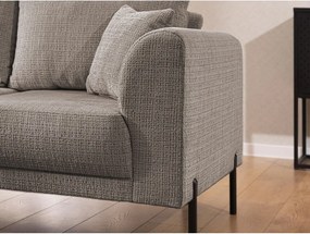 Colțar taupe cu tapițerie din chenille (cu colț pe partea stângă/în formă de ”L”) Mauris – Ropez