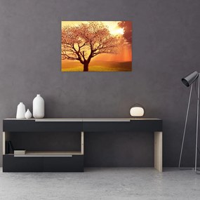 Tablou pe sticlă cu razele lui Dumnezeu (70x50 cm)
