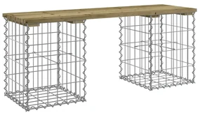 834331 vidaXL Bancă grădină, design gabion, 103x31x42 cm, lemn pin impregnat