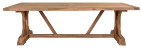 Volos masă de grădină, tec, natural, 100x240x75 cm
