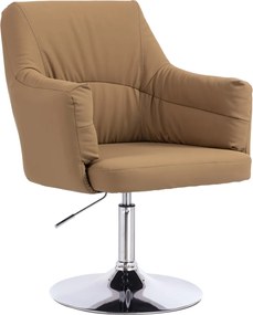 HR840N Scaun Caramel Piele Ecologica Premium Soft cu Bază Cromata