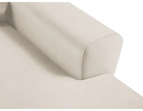 Colțar bej extensibil, cu spațiu de depozitare cu tapițerie din catifea (cu colț pe partea dreaptă, cu șezlong) Kyoto – Cosmopolitan Design