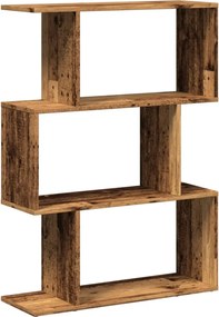 vidaXL Bibliotecă/separator 3 niveluri lemn vechi 70x24x97 cm lemn