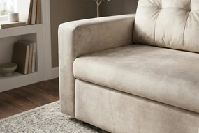 Canapea extensibila, catifea champagne beige, SMART 140cm