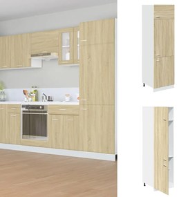 vidaXL Dulap pentru frigider “Lyon”, stejar Sonoma, 60 x 57 x 207 cm