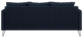 Canapea albastru-închis cu tapițerie din chenille 200 cm Freya – Ropez