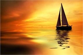 Tablou - Sailboat la apus de soare (90x60 cm)